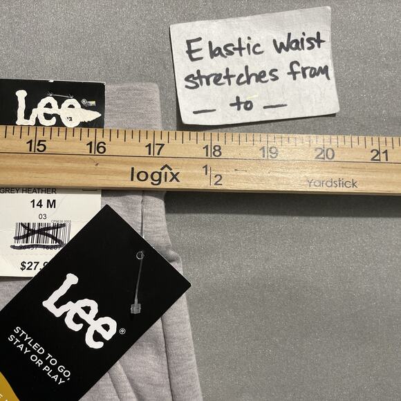 LEE Soft Knit Pants Size 14 Gray High Rise Wide Leg Pull On Lagenlook Comfort - Picture 10 of 15